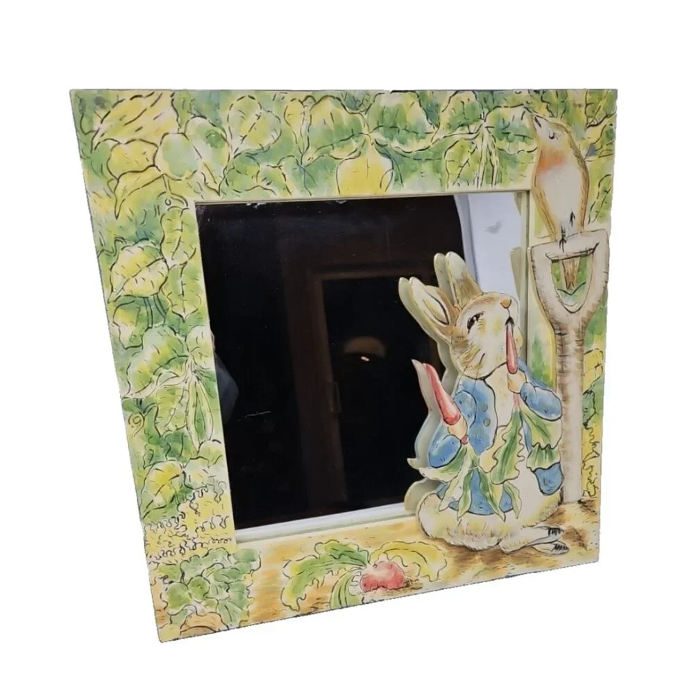 Vintage 1998 Peter Rabbit Nursery Wall Mirror Beatrix Potter Border Fine Arts